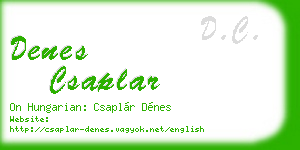 denes csaplar business card