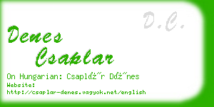 denes csaplar business card